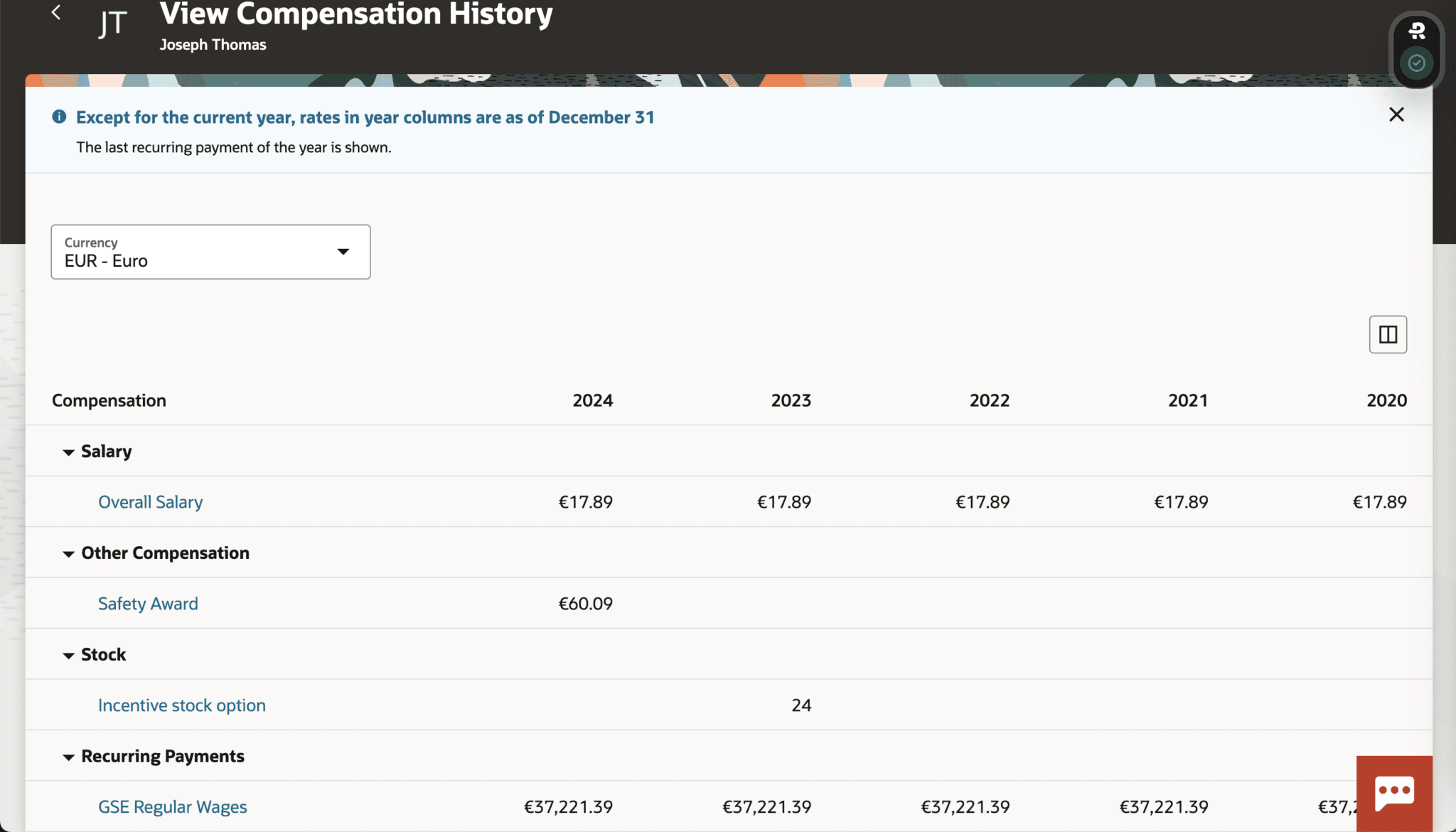 Oracle HCM Update 24D: Compensation