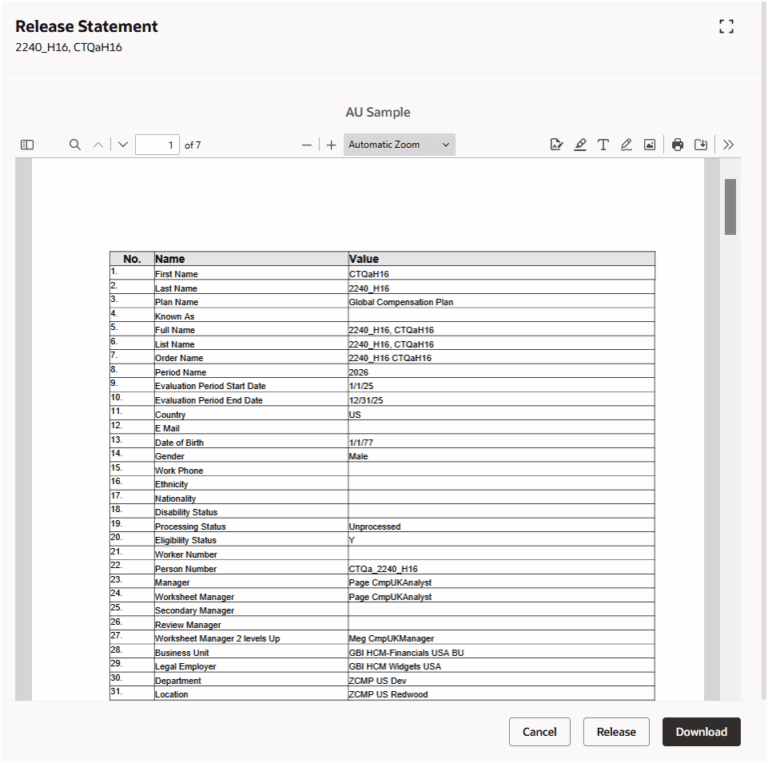 Oracle HCM Compensation Cloud 26A
