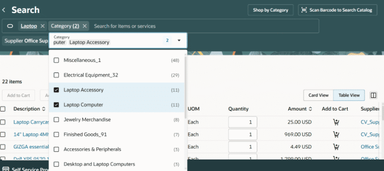 Oracle Eam Filtering Purchase Requests Expanded Table Oracle ERP Procurement Cloud 26B